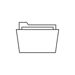 Outline document folder icon isolated on white background