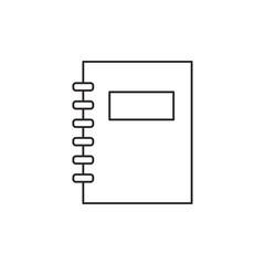 Outline notebook icon isolated on white background