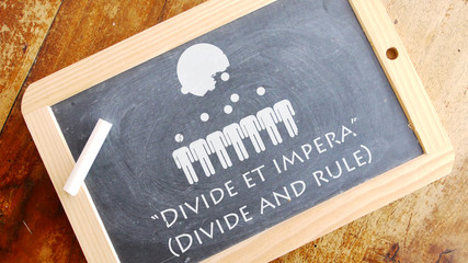 Divide et impera. A Latin phrase that means “Divide and rule”.