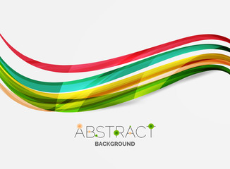 Fototapeta premium Geometric abstract background, swirl colorful lines