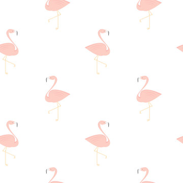 cute flamingo seamless vector pattern background illustration

