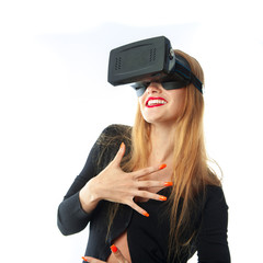 girl in virtual reality glasses