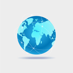 Illustration of a world globe isolated on a white background