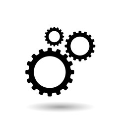 gears icon, vector illustration. Flat design style