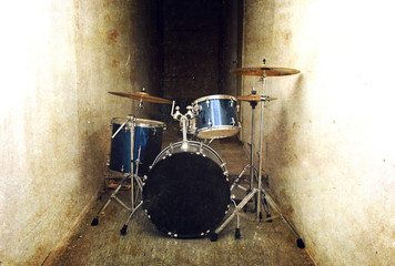 Fototapeta na wymiar Drums conceptual image. Drum set.