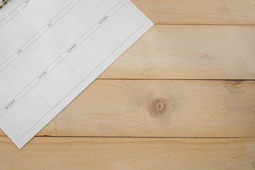 calender on wooden background
