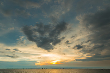 Beautiful cloud, sky and sea during sunset