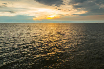 Beautiful cloud, sky and sea during sunset