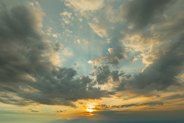 Beautiful cloud, sky and sea during sunset