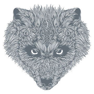 Abstract wolf head. Vector illustration