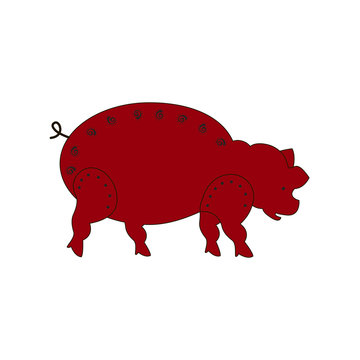 Chinese zodiac symbol red pig