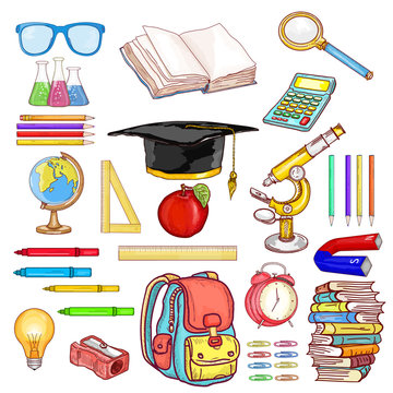 Education objects back to school collection hand drawn elements