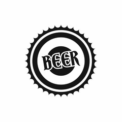 Beer bottle cap icon in simple style isolated vector illustration