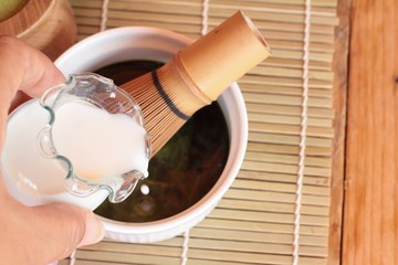 Matcha green tea and powder ,Japanese tea.