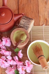 Matcha green tea and powder ,Japanese tea.