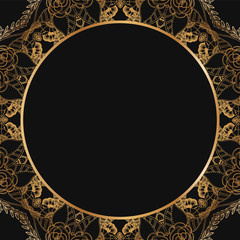 Round floral border frame silhouettes. Can be used for decoration and design photo frame, menu, card, scrapbook, album. Vector Illustration.