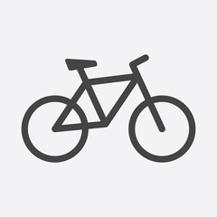 Bike icon on white background. Bicycle vector illustration in flat style. Icons for design, website.
