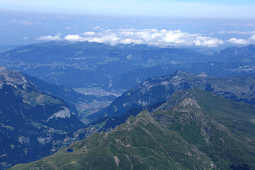 Mountains ranges and valleys in the north of Swiss Alps