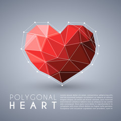 Obraz premium Abstract Polygonal Brain Shape : Vector Illustration