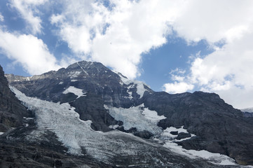 Fototapeta na wymiar Eiger, Monch and Jungfrau alps mountain in Jungfrau region 