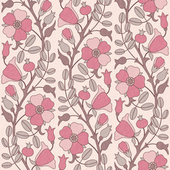 Retro floral fabric pattern