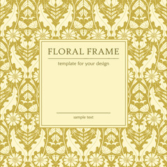 Retro floral frame