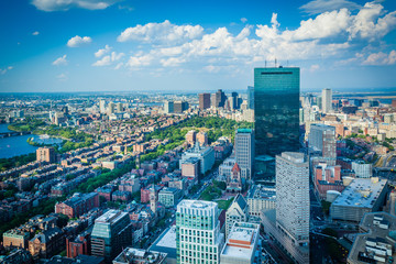 View of modern buildings in Back Bay, in Boston, Massachusetts.
