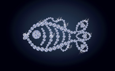 Naklejka premium Beautiful diamond fish, vector illustration