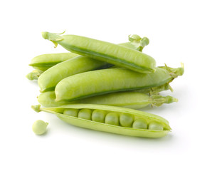 Green peas isolated on white