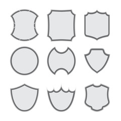 set of different shield shapes icons