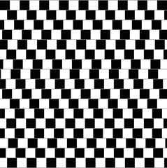 Cafe wall illusion. Geometrical optical illusion in which the parallel straight dividing lines between staggered rows with alternating black and white bricks appear to be sloped. Illustration.