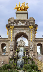 Fototapeta na wymiar Carro de la Aurora fountain in Barcelona