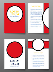 Vector brochure pages templates with circle.