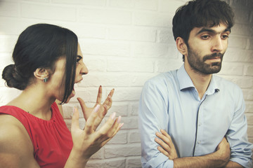 woman screaming to her man