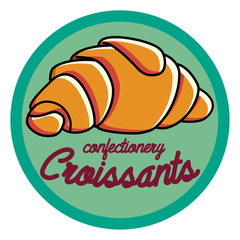 Color vintage confectionery emblem