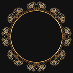 Round floral border frame silhouettes. Can be used for decoration and design photo frame, menu, card, scrapbook, album. Vector Illustration.