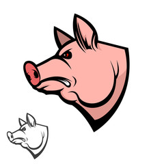 pig head. Design element