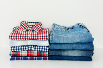 stack of clothing isolated on white