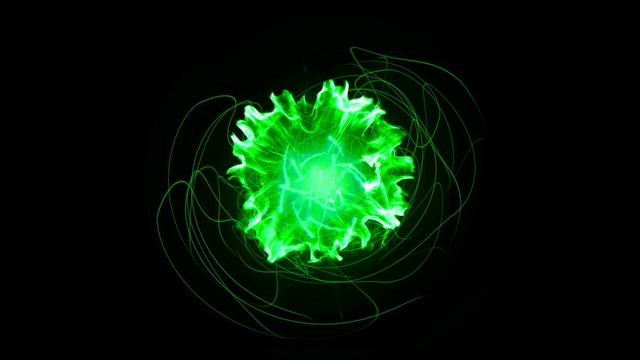 Green Abstract Line Energy With Shockwave