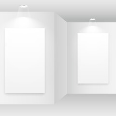 empty white room with picture frame