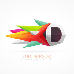 colorful abstract logo with letter D