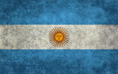 Flag of Argentina with distressed textures