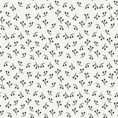 Hand drawn autumn seamless pattern made of berries. Wrapping paper. Abstract vector background. Floral illustration. Graphic style. Fall print. Doodle art elements. For printing onto fabric, paper.