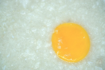 Rice porridge and yolk, no vegetable.