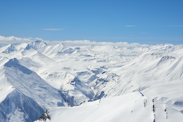 Alpine valley in the mountains