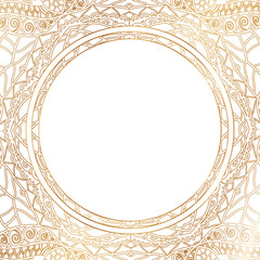 Round lace border frame silhouettes. Can be used for decoration and design photo frame, menu, card, scrapbook, album. Vector Illustration.