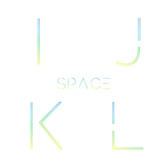 Font with minimal design . Typographic alphabet in a set. Space alphabet