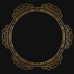Round lace border frame silhouettes. Can be used for decoration and design photo frame, menu, card, scrapbook, album. Vector Illustration.