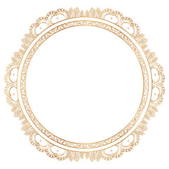 Round lace border frame silhouettes. Can be used for decoration and design photo frame, menu, card, scrapbook, album. Vector Illustration.