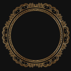 Round lace border frame silhouettes. Can be used for decoration and design photo frame, menu, card, scrapbook, album. Vector Illustration.